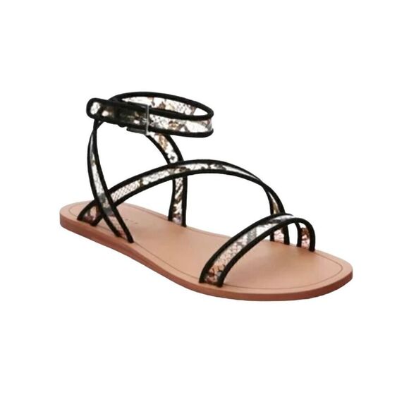 Sanctuary NWOT black snake print Nellie strappy sandals size 9 - Picture 2 of 13